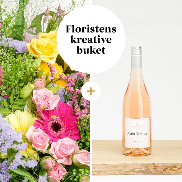 Floristens kreative buket med Les Amourettes, Rosé Pays d`Oc